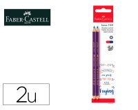 Lapices bicolor fino faber castell 2160-rb hexagonal rojo/azul blister de 2 unidades