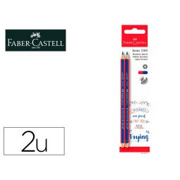 Lapices bicolor fino faber castell 2160-rb hexagonal rojo/azul blister de 2 unidades