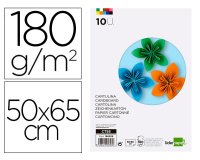 Cartulina liderpapel 50x65 cm 180g/m2 10 colores surtidos paquete de 10 hojas
