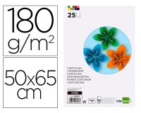 Cartulina liderpapel 50x65 cm 180g/m2 25 colores surtidos paquete de 25 hojas