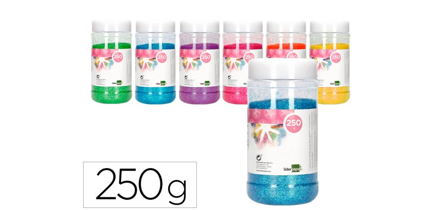 Purpurina liderpapel fantasia colores metalicos pasteles surtidos bote de 250 gr