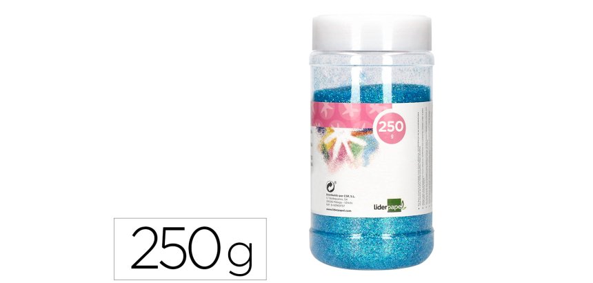 Purpurina liderpapel fantasia color metalico azul pastel bote de 250 gr