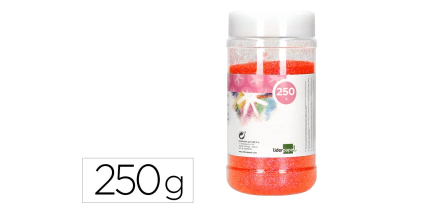 Purpurina liderpapel fantasia color metalico naranja pastel bote de 250 gr