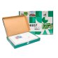 Cartulina liderpapel a4 180g/m2 blanco paquete de 25+5 hojas en carpeta dossier transparente con cierre velcro