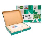 Cartulina liderpapel a4 180g/m2 crema paquete de 25+5 hojas en carpeta dossier transparente con cierre velcro