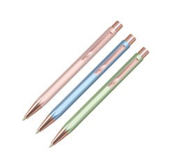 Boligrafo belius brela cuerpo hexagonal con clip colores pasteles caja de regalo con 3 boligrafos