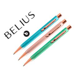 Boligrafo belius brela cuerpo hexagonal con clip colores pasteles caja de regalo con 3 boligrafos