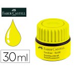 Tinta rotulador faber castell textliner fluorescente 1549 con sistema capilar color amarillo bote 30 ml