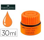 Tinta rotulador faber castell textliner fluorescente 1549 con sistema capilar color naranja bote 30 ml