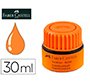 Tinta rotulador faber castell textliner fluorescente 1549 con sistema capilar color naranja bote 30 ml