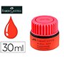 Tinta rotulador faber castell textliner fluorescente 1549 con sistema capilar color rojo bote 30 ml