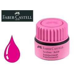 Tinta rotulador faber castell textliner fluorescente 1549 con sistema capilar color rosa bote 30 ml