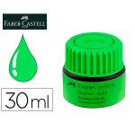 Tinta rotulador faber castell textliner fluorescente 1549 con sistema capilar color verde bote 30 ml