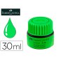 Tinta rotulador faber castell textliner fluorescente 1549 con sistema capilar color verde bote 30 ml