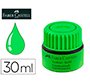 Tinta rotulador faber castell textliner fluorescente 1549 con sistema capilar color verde bote 30 ml