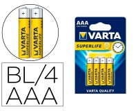 Pilas varta salina superlife AAA Tipo R-03 blister de 4 unidades