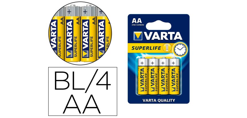 Pila varta salina superlife aa tipo r-06 blister de 4 unidades