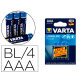 Pila varta alcalina longlife power aaa tipo lr-03 blister de 4 unidades