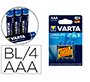 Pila varta alcalina longlife power aaa tipo lr-03 blister de 4 unidades