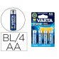 Pilas AA LR06 Varta longlife Power - Blister de 4