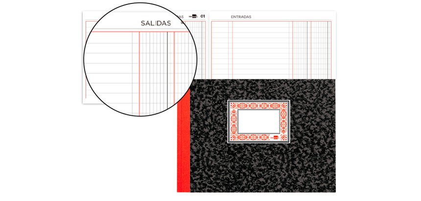 Libro liderpapel cartone cuarto apaisado 100 hojas caja entrada y salida