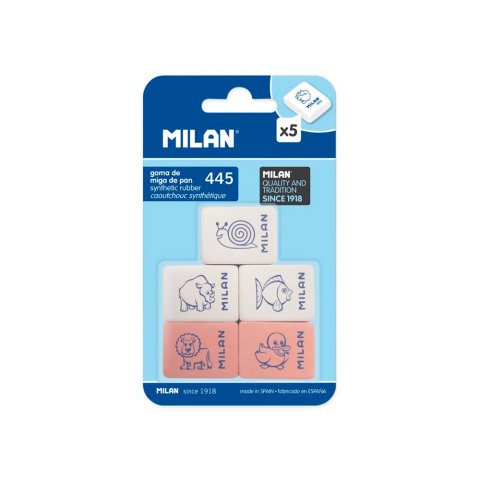 Goma de borrar milan 445 blister de 5 unidades