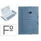 Carpeta liderpapel gomas tres solapas carton pintado 410 gr folio color azul