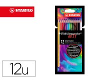 Lapices de colores stabilo aquacolor arty line acuarelables estuche de carton de 12 unidades colores