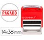 Sello entintado automatico q-connect pagado almohadilla 14x38 mm color rojo