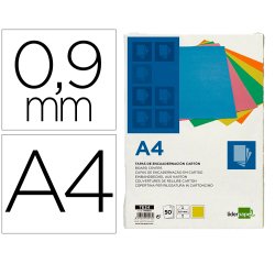 Cubiertas para encuadernar Liderpapel carton A4 0,9 mm amarillo fluor - Paquete de 50 unidades