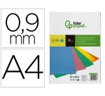 Cubiertas para encuadernar Liderpapel cartón A4 0,9mm azul fluor - Paquete de 50 unidades