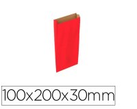 Sobre papel basika kraft rojo con fuelle xxs 100x200x30 mm paquete de 25 unidades