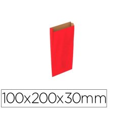 Sobre papel basika kraft rojo con fuelle xxs 100x200x30 mm paquete de 25 unidades