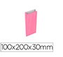 Sobre papel basika celulosa rosa con fuelle xxs 100x200x30 mm paquete de 25 unidades
