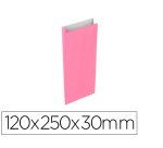 Sobre papel basika celulosa rosa con fuelle xs 120x250x30 mm paquete de 25 unidades