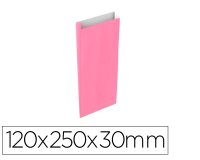 Sobre papel basika celulosa rosa con fuelle xs 120x250x30 mm paquete de 25 unidades