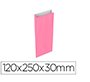 Sobre papel basika celulosa rosa con fuelle xs 120x250x30 mm paquete de 25 unidades