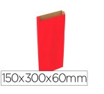 Sobre papel basika kraft rojo con fuelle s 150x300x60 mm paquete de 25 unidades