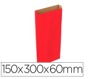 Sobre papel basika kraft rojo con fuelle s 150x300x60 mm paquete de 25 unidades