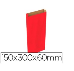 Sobre papel basika kraft rojo con fuelle s 150x300x60 mm paquete de 25 unidades