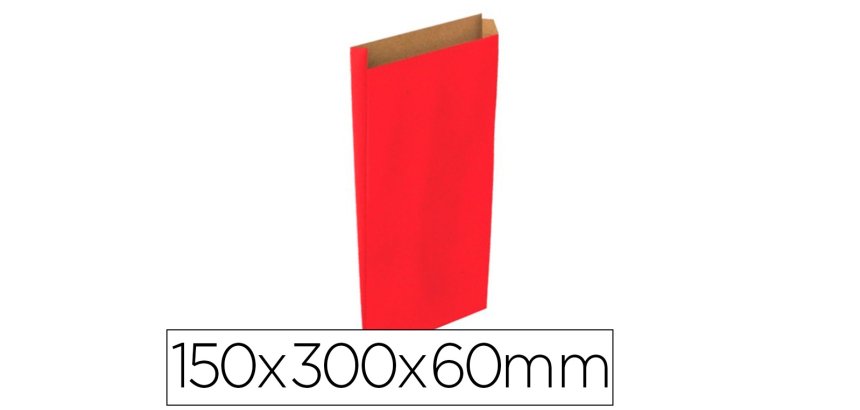 Sobre papel basika kraft rojo con fuelle s 150x300x60 mm paquete de 25 unidades