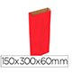 Sobre papel basika kraft rojo con fuelle s 150x300x60 mm paquete de 25 unidades
