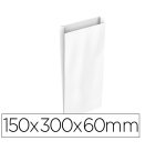 Sobre papel basika celulosa blanco con fuelle s 150x300x60 mm paquete de 25 unidades