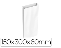 Sobre papel basika celulosa blanco con fuelle s 150x300x60 mm paquete de 25 unidades