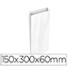Sobre papel basika celulosa blanco con fuelle s 150x300x60 mm paquete de 25 unidades