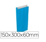 Sobre papel basika celulosa celeste con fuelle s 150x300x60 mm paquete de 25 unidades