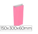 Sobre papel basika celulosa rosa con fuelle s 150x300x60 mm paquete de 25 unidades