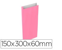 Sobre papel basika celulosa rosa con fuelle s 150x300x60 mm paquete de 25 unidades