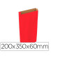 Sobre papel basika kraft rojo con fuelle m 200x350x60 mm paquete de 25 unidades