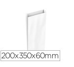 Sobre papel basika celulosa blanco con fuelle m 200x350x60 mm paquete de 25 unidades